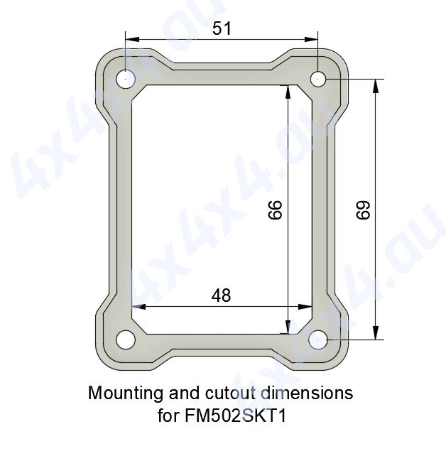 Flush Mount Housing For 1x 50A / 1x Socket (plug/ socket not included)