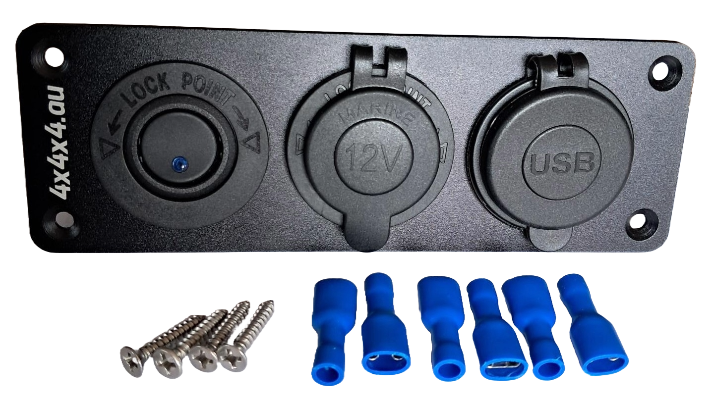 Aluminium 12V Socket Panels & Sockets